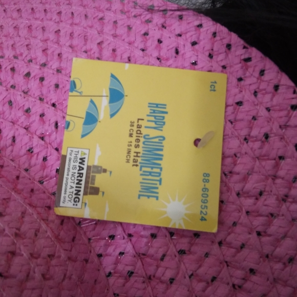 Happy Summer Time Ladies Hat, Pink - Picture 8 of 8